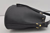 Authentic Christian Dior Honeycomb Drawstring Bag PVC Leather Black CD 1015I