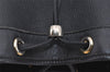 Authentic Christian Dior Honeycomb Drawstring Bag PVC Leather Black CD 1015I