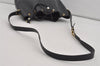 Authentic Christian Dior Honeycomb Drawstring Bag PVC Leather Black CD 1015I