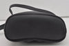 Authentic Christian Dior Honeycomb Drawstring Bag PVC Leather Black CD 1015I