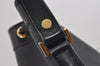 Authentic Christian Dior Honeycomb Drawstring Bag PVC Leather Black CD 1015I