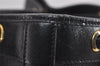 Authentic Christian Dior Honeycomb Drawstring Bag PVC Leather Black CD 1015I