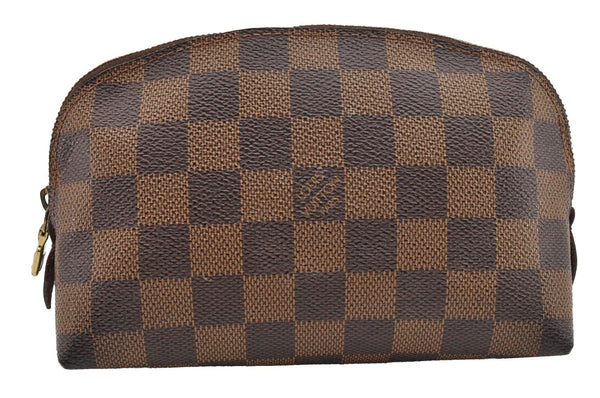 Authentic Louis Vuitton Damier Pochette Cosmetic PM Pouch N47516 LV 1016I