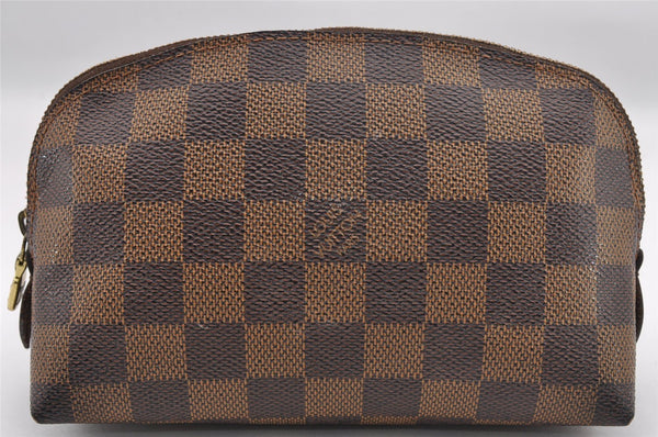 Authentic Louis Vuitton Damier Pochette Cosmetic PM Pouch N47516 LV 1016I