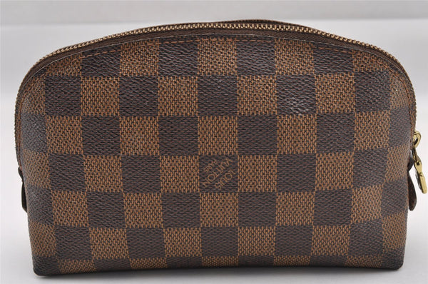Authentic Louis Vuitton Damier Pochette Cosmetic PM Pouch N47516 LV 1016I