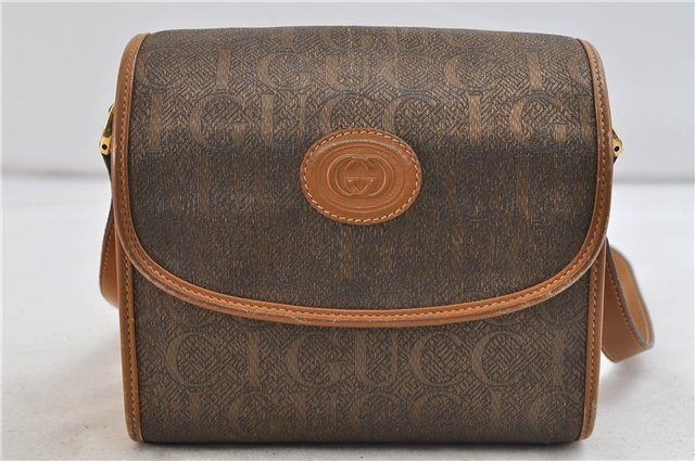 Authentic GUCCI Shoulder Cross Body Bag Purse Canvas Leather Brown 1019D