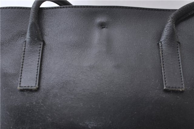 Authentic PRADA Leather Shoulder Tote Bag Purse Black 1020D