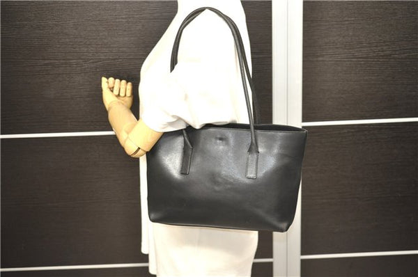 Authentic PRADA Leather Shoulder Tote Bag Purse Black 1020D