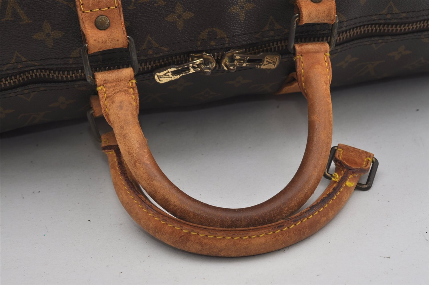 Auth Louis Vuitton Monogram Keepall Bandouliere 50 M41416 Boston Bag Junk 1020I