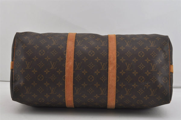 Auth Louis Vuitton Monogram Keepall Bandouliere 50 M41416 Boston Bag Junk 1020I