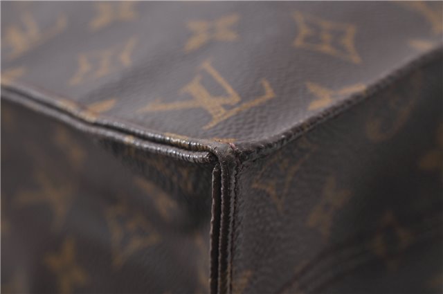 Authentic Louis Vuitton Monogram Sac Plat Hand Bag M51140 LV 1022D