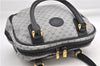 Authentic GUCCI Vintage Micro GG PVC Leather Hand Bag Purse Navy Blue 1022G
