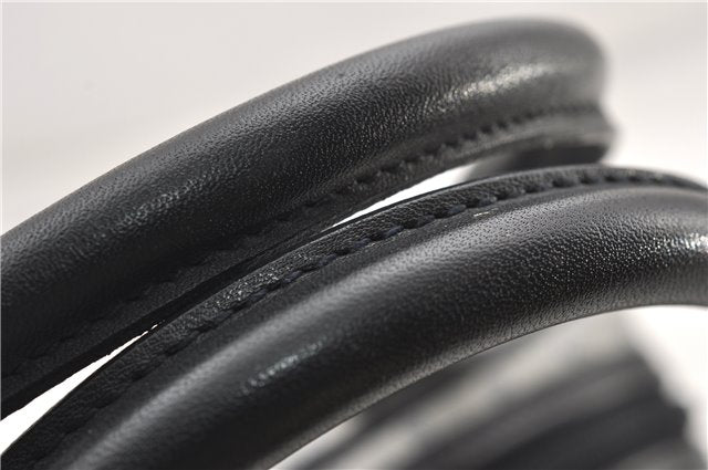 Authentic GUCCI Vintage Micro GG PVC Leather Hand Bag Purse Navy Blue 1022G