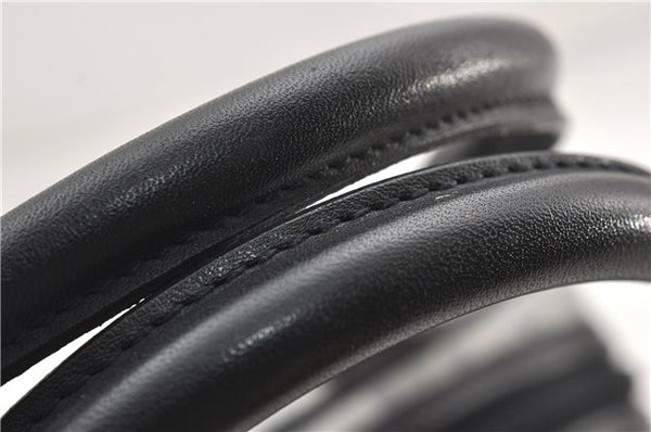 Authentic GUCCI Vintage Micro GG PVC Leather Hand Bag Purse Navy Blue 1022G