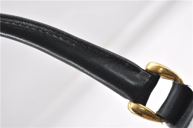 Authentic GUCCI Vintage Micro GG PVC Leather Hand Bag Purse Navy Blue 1022G