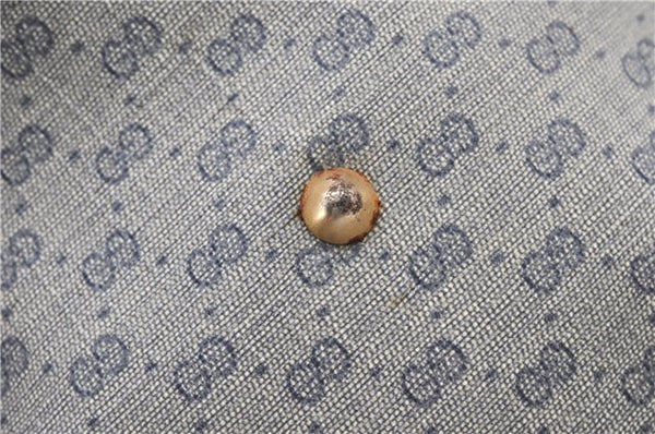 Authentic GUCCI Vintage Micro GG PVC Leather Hand Bag Purse Navy Blue 1022G