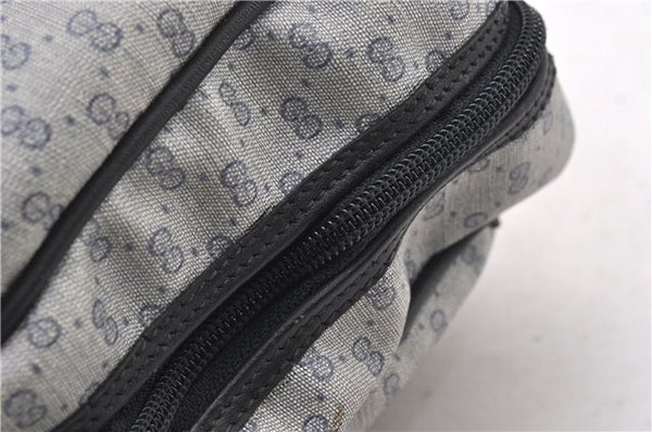 Authentic GUCCI Vintage Micro GG PVC Leather Hand Bag Purse Navy Blue 1022G