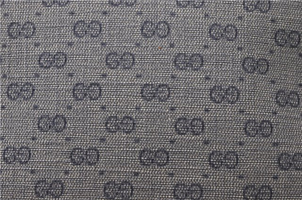 Authentic GUCCI Vintage Micro GG PVC Leather Hand Bag Purse Navy Blue 1022G