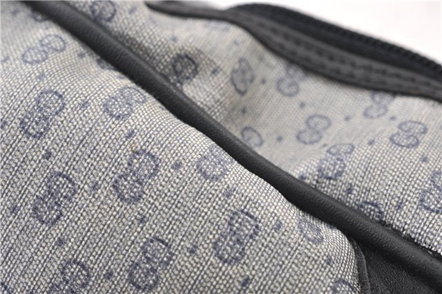 Authentic GUCCI Vintage Micro GG PVC Leather Hand Bag Purse Navy Blue 1022G