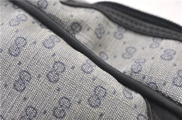 Authentic GUCCI Vintage Micro GG PVC Leather Hand Bag Purse Navy Blue 1022G