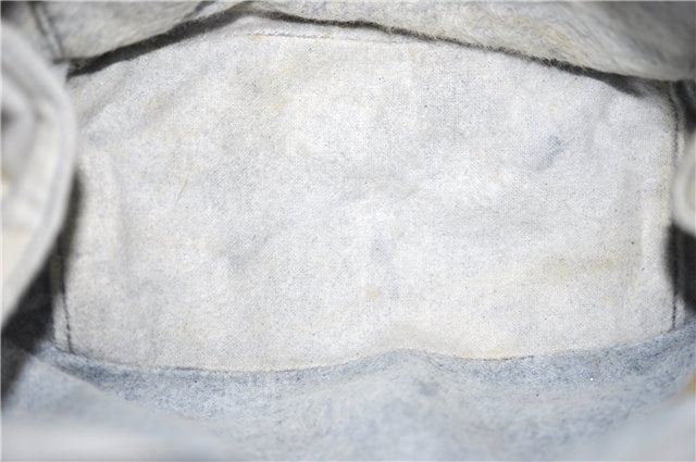 Authentic GUCCI Vintage Micro GG PVC Leather Hand Bag Purse Navy Blue 1022G