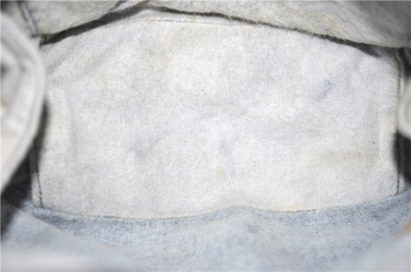 Authentic GUCCI Vintage Micro GG PVC Leather Hand Bag Purse Navy Blue 1022G