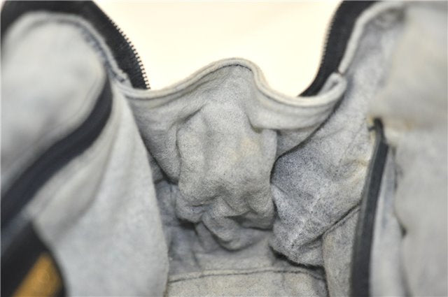 Authentic GUCCI Vintage Micro GG PVC Leather Hand Bag Purse Navy Blue 1022G