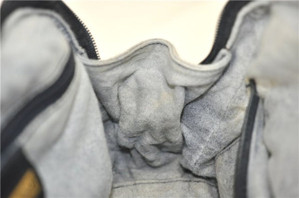 Authentic GUCCI Vintage Micro GG PVC Leather Hand Bag Purse Navy Blue 1022G