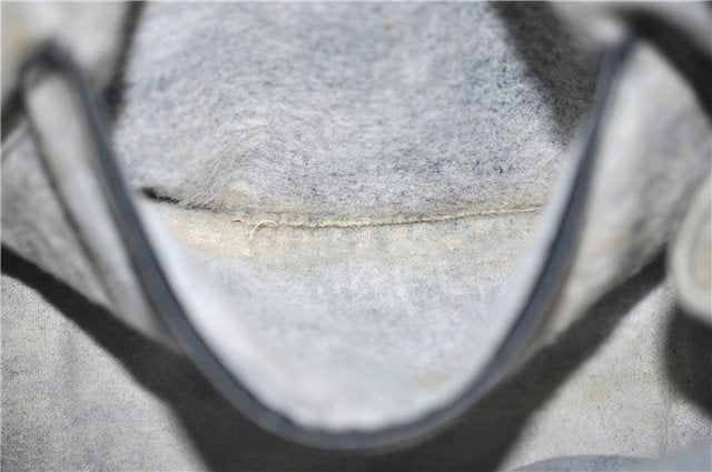 Authentic GUCCI Vintage Micro GG PVC Leather Hand Bag Purse Navy Blue 1022G