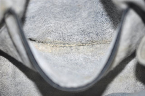 Authentic GUCCI Vintage Micro GG PVC Leather Hand Bag Purse Navy Blue 1022G