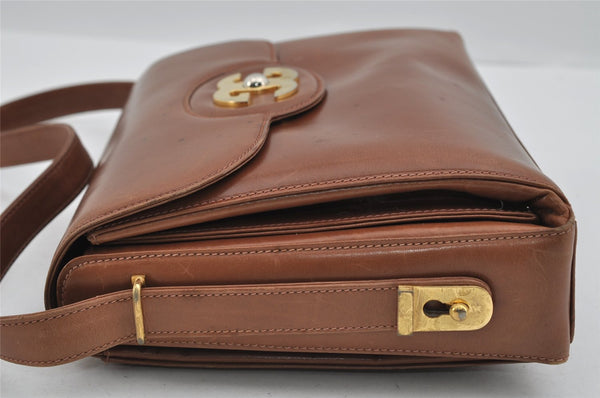 Authentic GUCCI Vintage Shoulder Hand Bag Purse Leather Brown 1022I