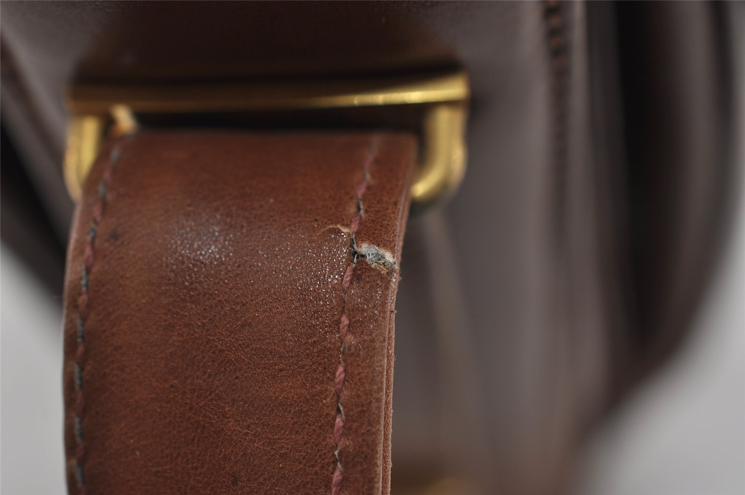 Authentic GUCCI Vintage Shoulder Hand Bag Purse Leather Brown 1022I