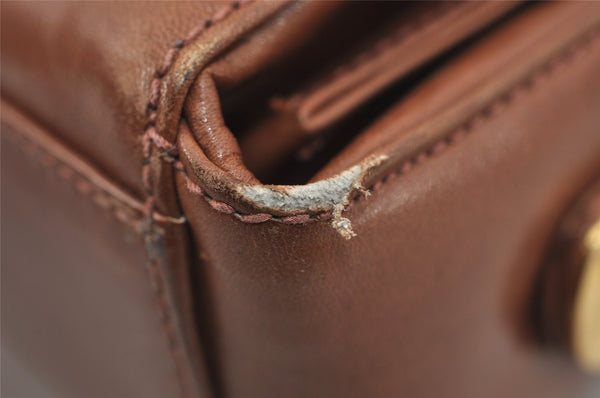 Authentic GUCCI Vintage Shoulder Hand Bag Purse Leather Brown 1022I