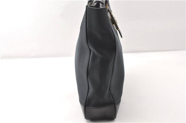 Authentic GUCCI Vintage Shoulder Tote Bag Canvas Leather 0021109 Black 1023G