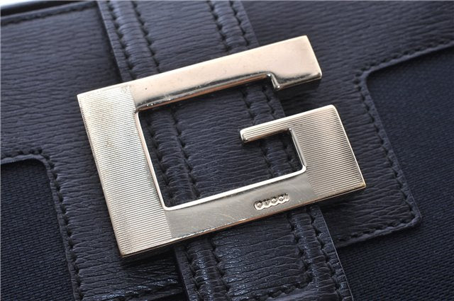 Authentic GUCCI Vintage Shoulder Tote Bag Canvas Leather 0021109 Black 1023G