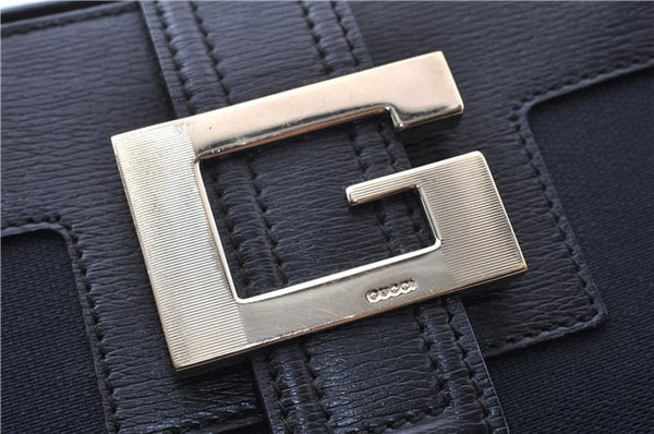 Authentic GUCCI Vintage Shoulder Tote Bag Canvas Leather 0021109 Black 1023G