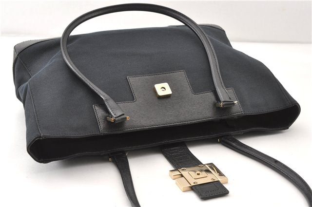 Authentic GUCCI Vintage Shoulder Tote Bag Canvas Leather 0021109 Black 1023G