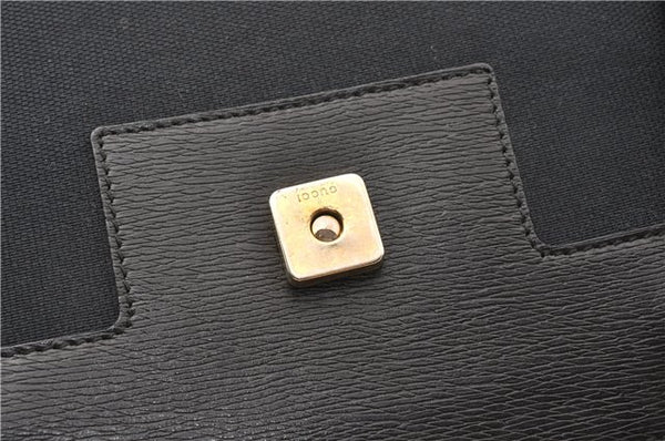 Authentic GUCCI Vintage Shoulder Tote Bag Canvas Leather 0021109 Black 1023G