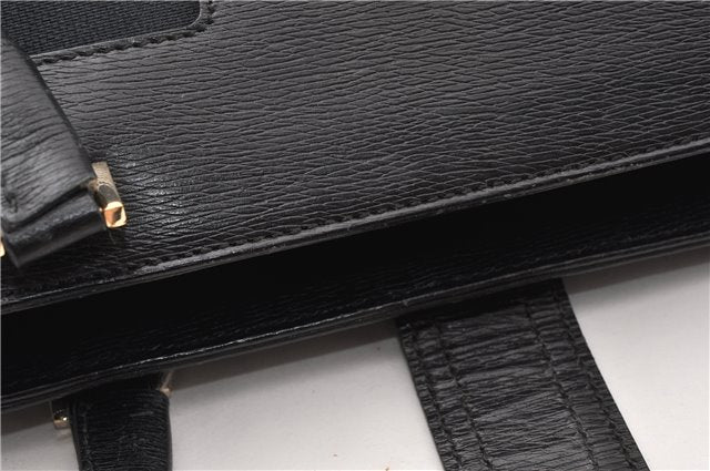 Authentic GUCCI Vintage Shoulder Tote Bag Canvas Leather 0021109 Black 1023G