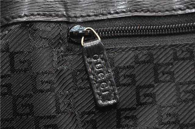 Authentic GUCCI Vintage Shoulder Tote Bag Canvas Leather 0021109 Black 1023G