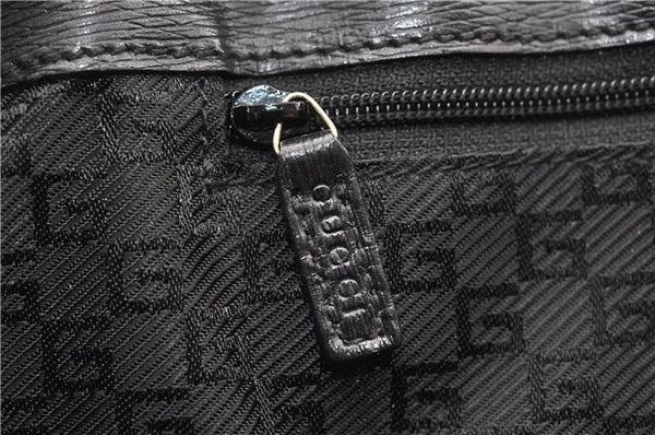 Authentic GUCCI Vintage Shoulder Tote Bag Canvas Leather 0021109 Black 1023G