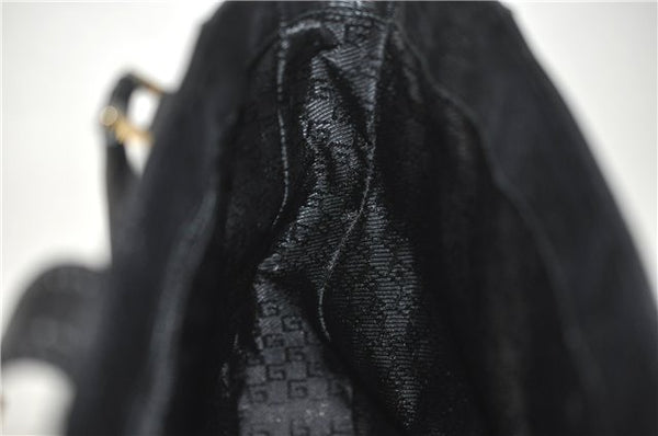 Authentic GUCCI Vintage Shoulder Tote Bag Canvas Leather 0021109 Black 1023G