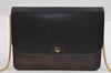 Authentic Christian Dior Chain Shoulder Cross Body Bag Purse Leather Black 1024I