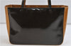 Authentic PRADA Enamel Plastic Shoulder Hand Bag Brown Yellow 1025D