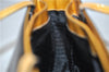 Authentic PRADA Enamel Plastic Shoulder Hand Bag Brown Yellow 1025D