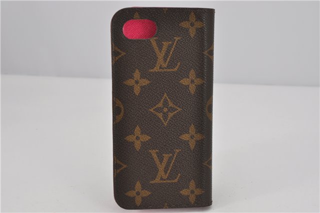 Authentic Louis Vuitton Monogram Folio Iphone 7 8 Case Pink M61906 LV 1025F