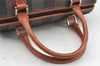 Authentic FENDI Pequin 2Way Hand Bag Purse PVC Leather Brown Black 1025I