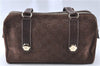 Authentic GUCCI Shoulder Hand Bag Purse GG Suede Leather 152457 Brown 1026C