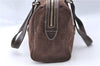 Authentic GUCCI Shoulder Hand Bag Purse GG Suede Leather 152457 Brown 1026C