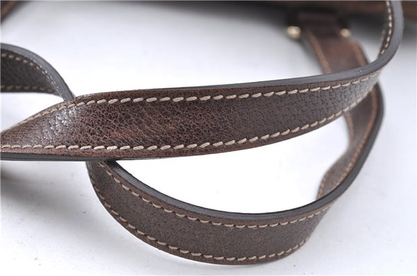 Authentic GUCCI Shoulder Hand Bag Purse GG Suede Leather 152457 Brown 1026C